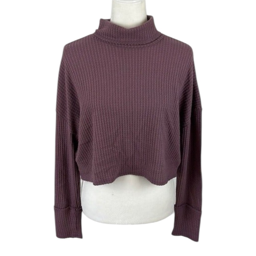 Wild Fable Purple Turtleneck Cropped Lightweight Sweater Size M